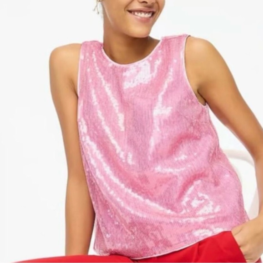 Jcrew Pink Sequin Top